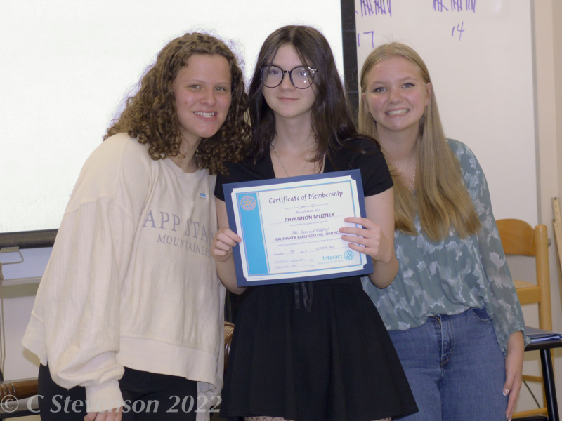 Shallotte Rotary Club Early College Interact Club at Brunswick Community College